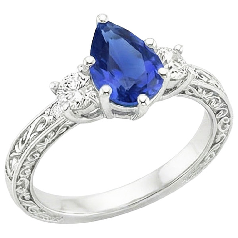Anello con zaffiro blu e brillanti prezzo