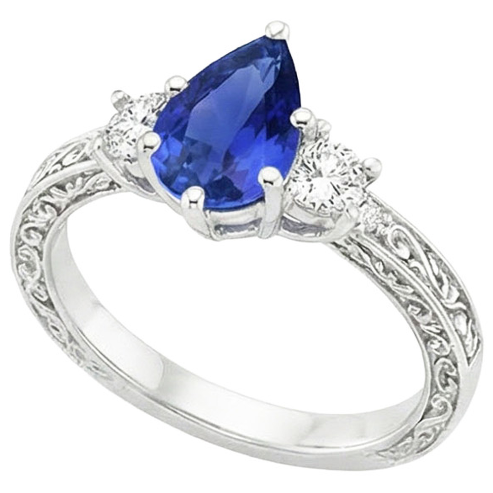 Anello con zaffiro blu e brillanti prezzo