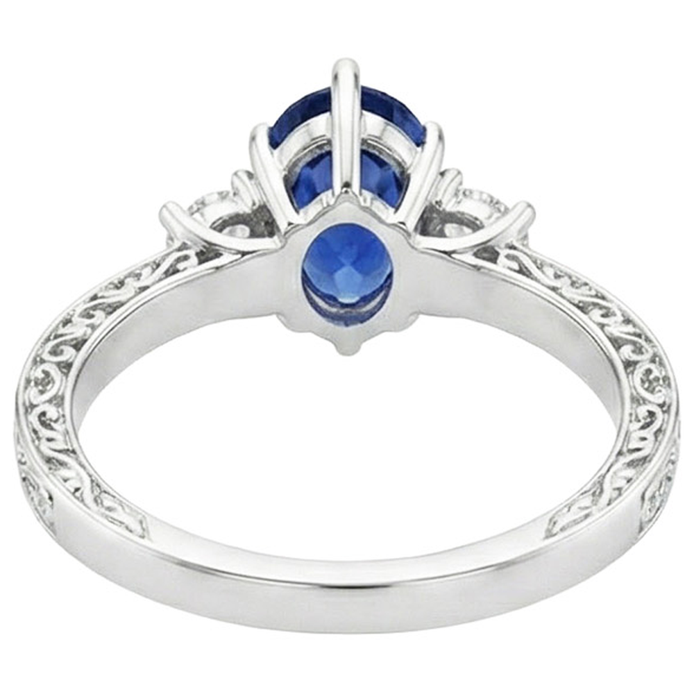 Anello con zaffiro blu e brillanti prezzo