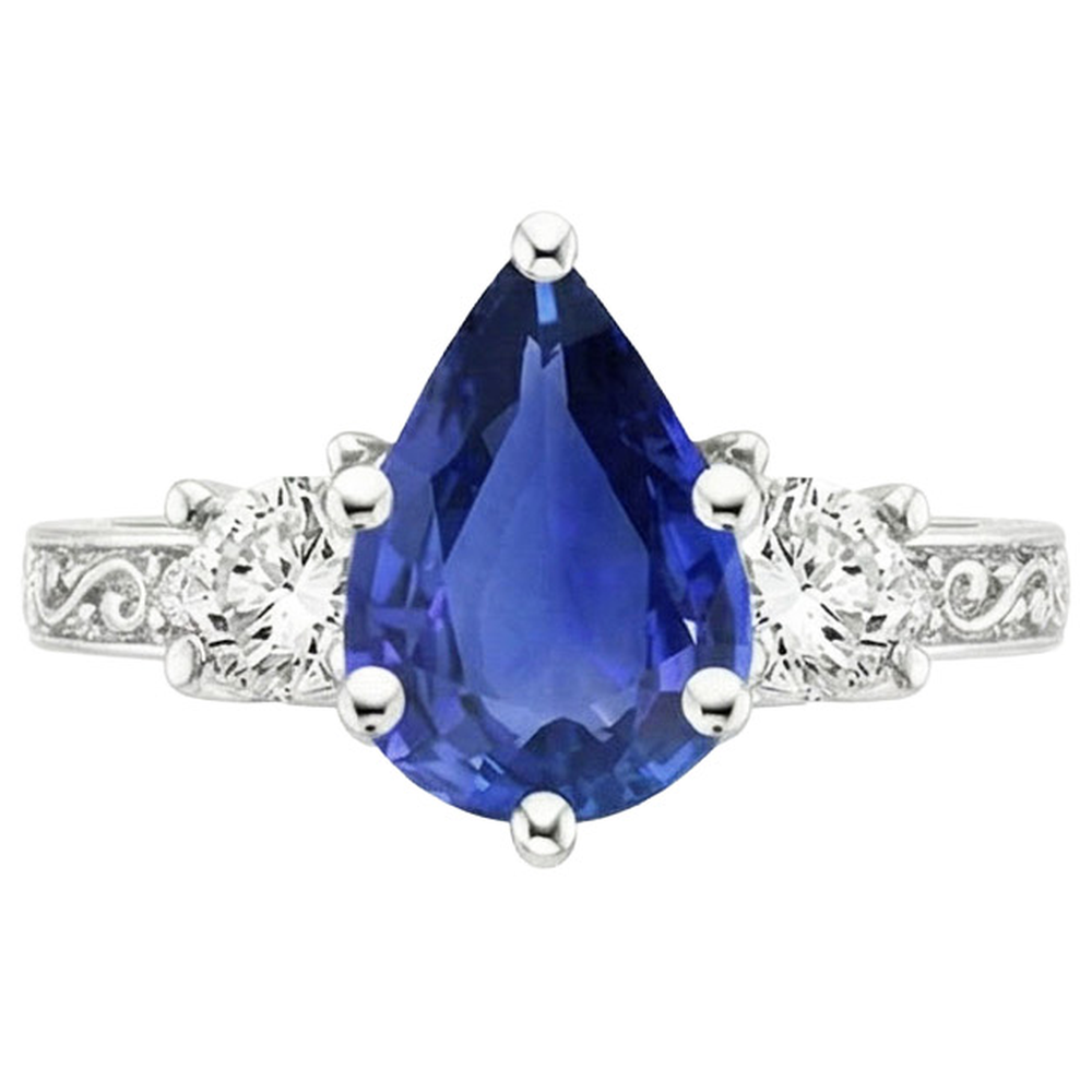 Anello con zaffiro blu e brillanti prezzo