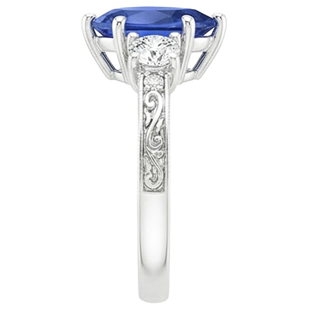 Anello con zaffiro blu e brillanti prezzo