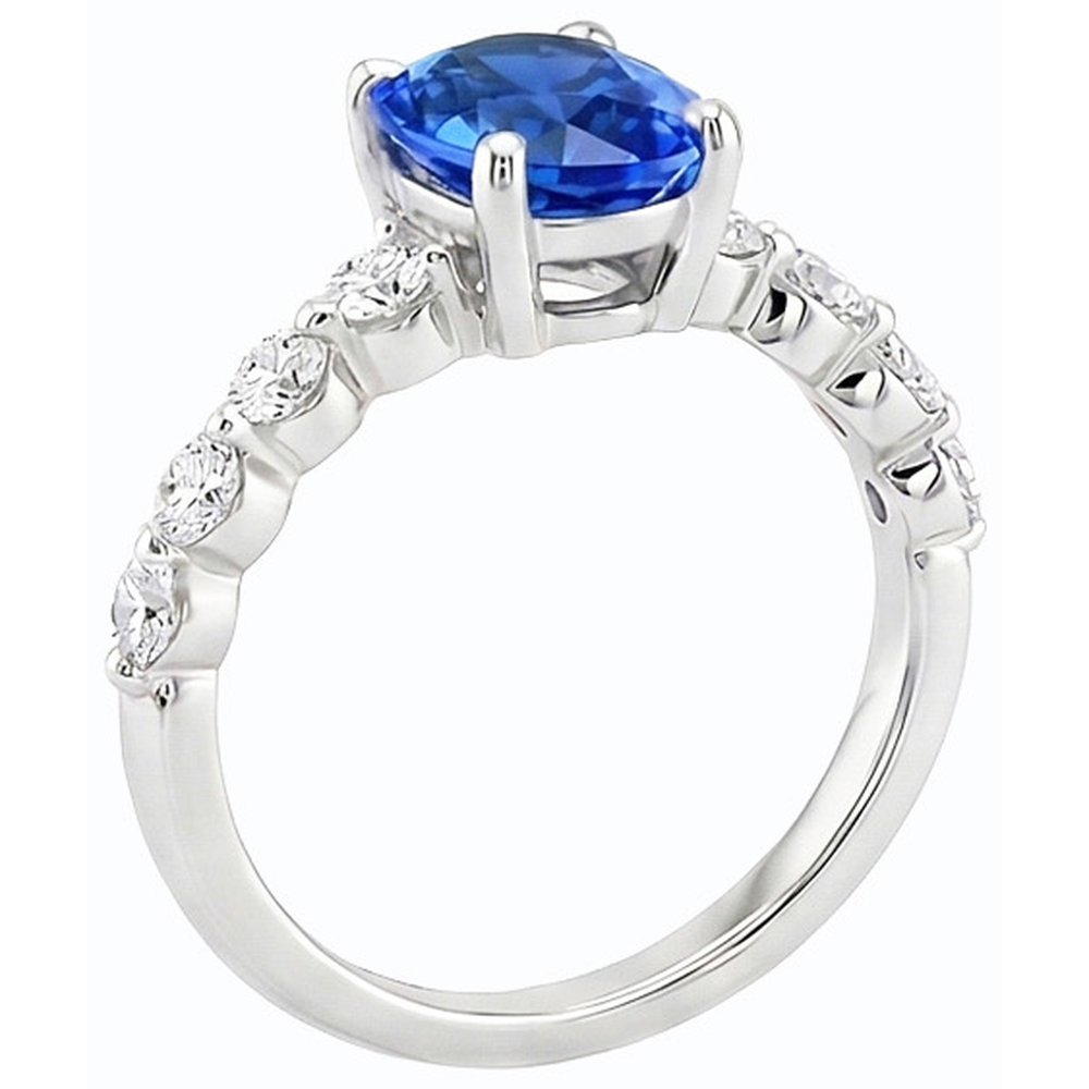 vero round diamante 4.50carati anello angolo laterale