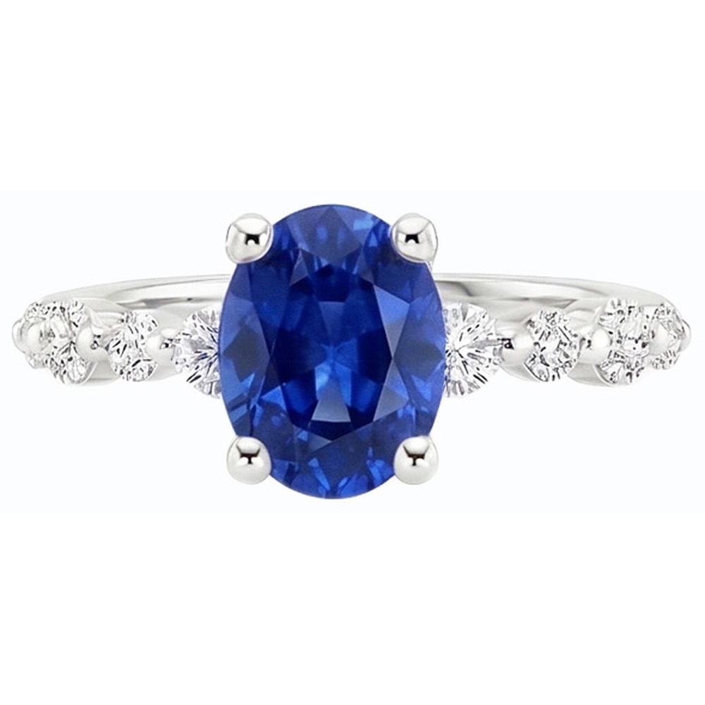vero round diamante 4.50carati anello vista di profilo