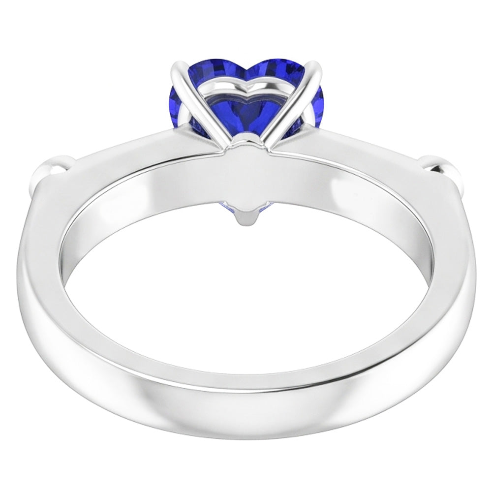 Anello con zaffiro blu naturale principessa e diamante rotondo 3.50 carati