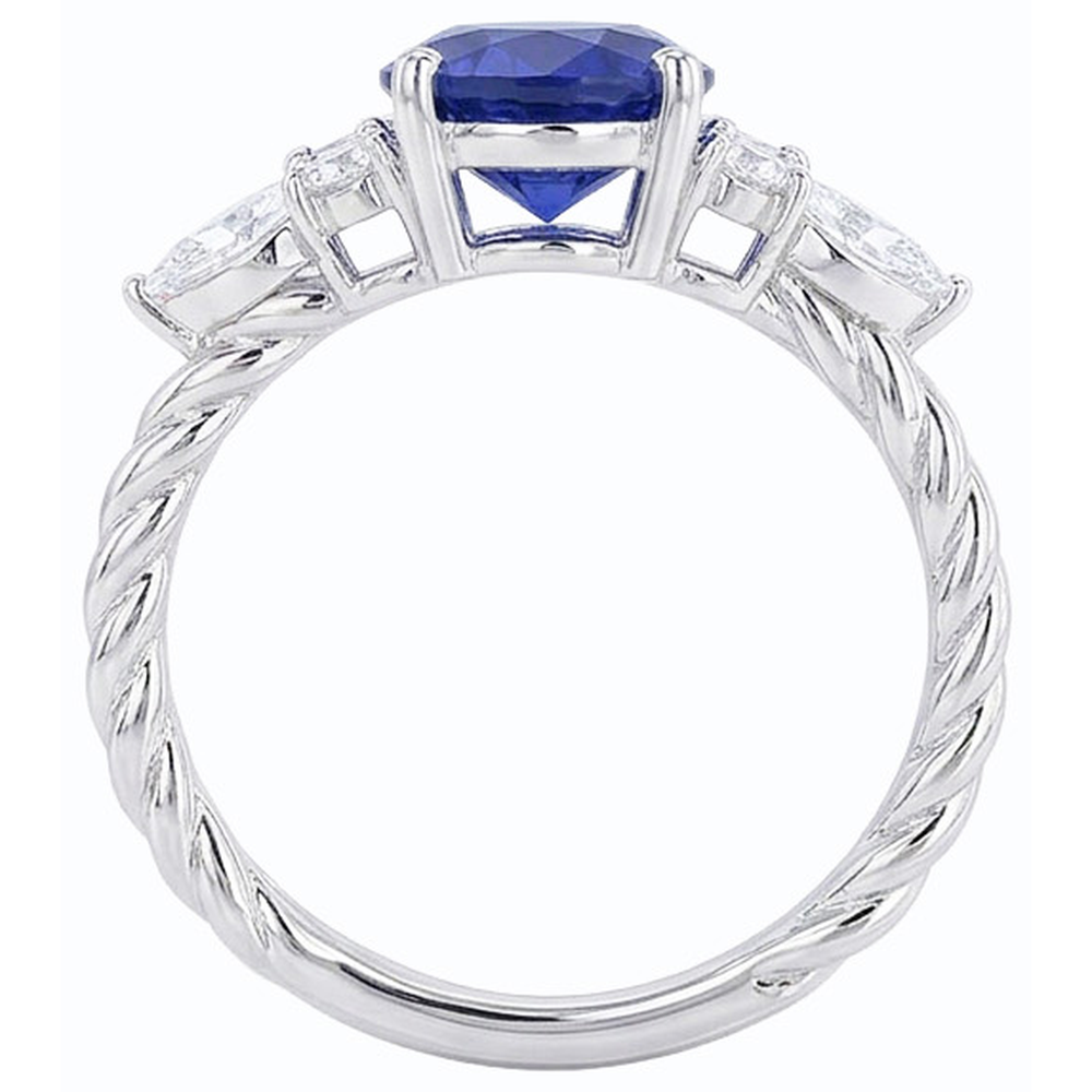 vero marquise diamante 4carati anello angolo laterale