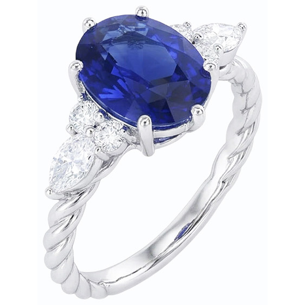 vero marquise diamante 4carati anello vista dall'alto