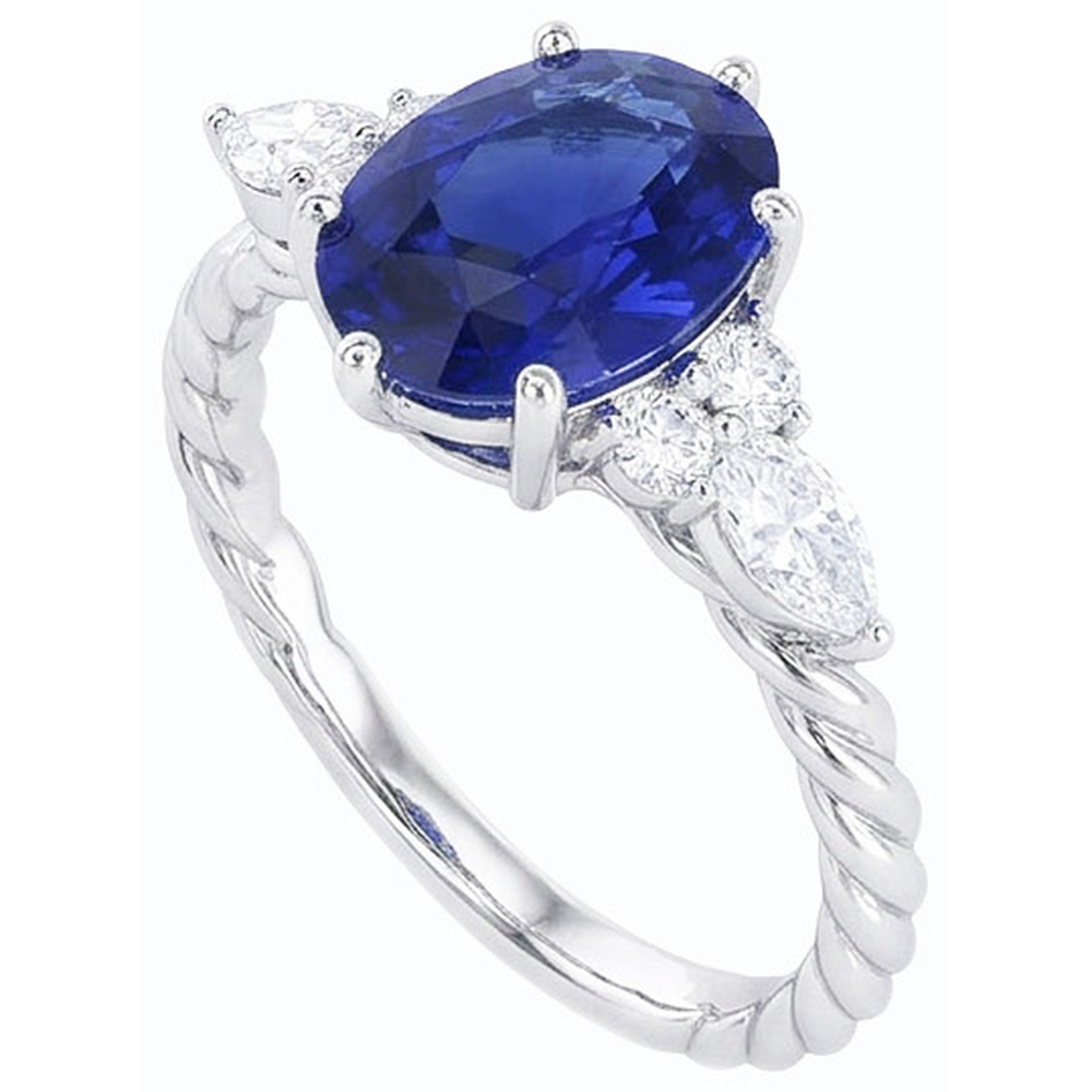 vero marquise diamante 4carati anello vista di profilo