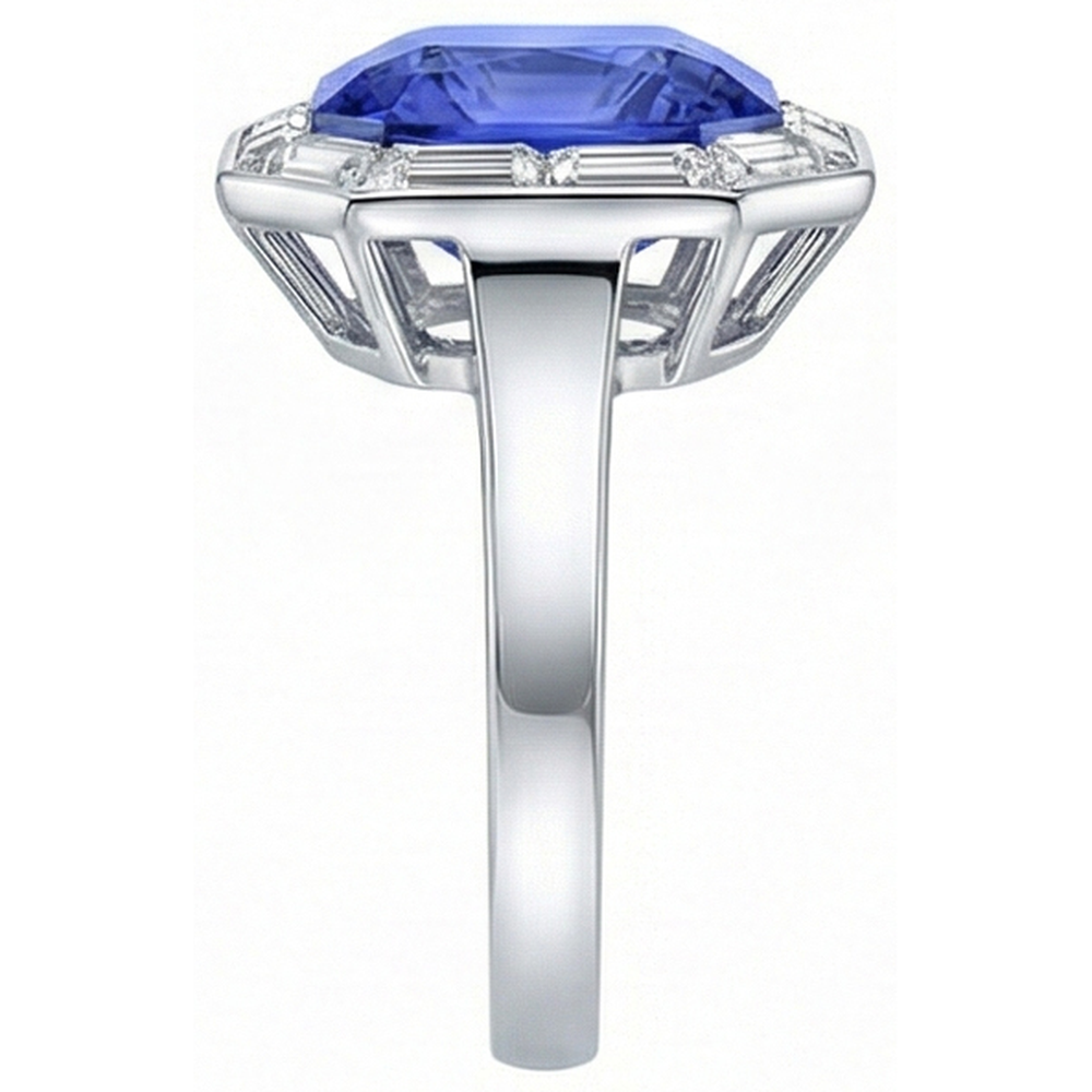 vero baguette diamante 3.50carati anello vista dall'alto
