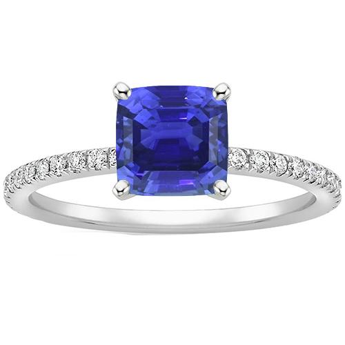 Anello in oro con diamanti. zaffiro dello Sri Lanka. con accenti. 3 carati - harrychadent.it