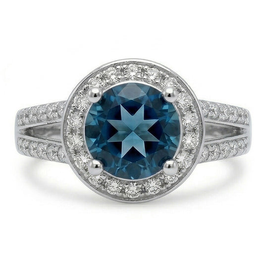 vero round diamante 4carati anello angolo laterale