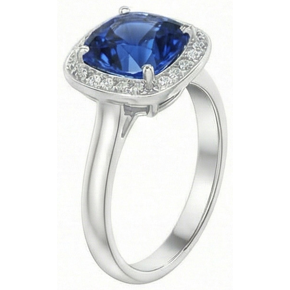 vero round diamante 3carati anello su bianco