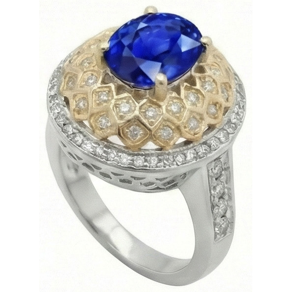 vero oval diamante 3.10carati anello dettaglio ravvicinato