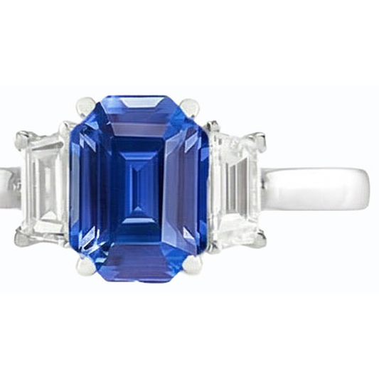 vero baguette diamante 2carati anello angolo laterale