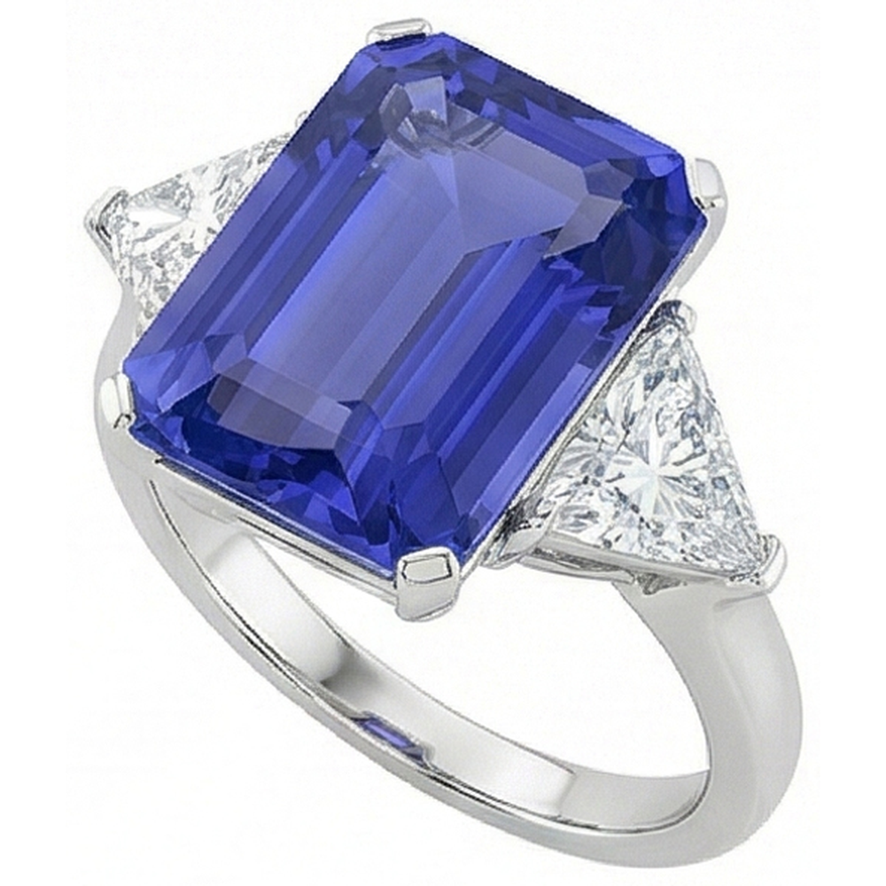 vero emerald diamante 3.50carati anello vista dall'alto