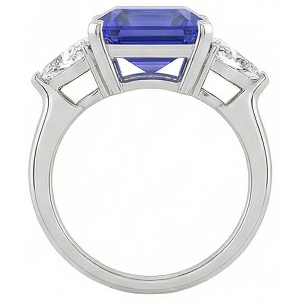 vero emerald diamante 3.50carati anello su bianco