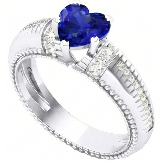 vero heart diamante 2carati anello vista frontale