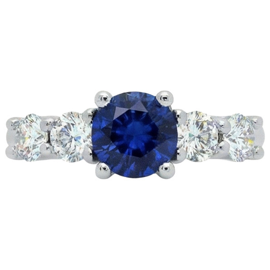 vero round diamante 2.90carati anello angolo laterale