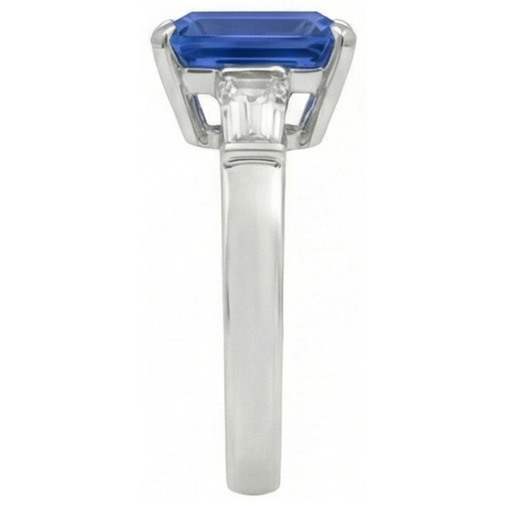 vero baguette diamante 3.50carati anello vista dall'alto