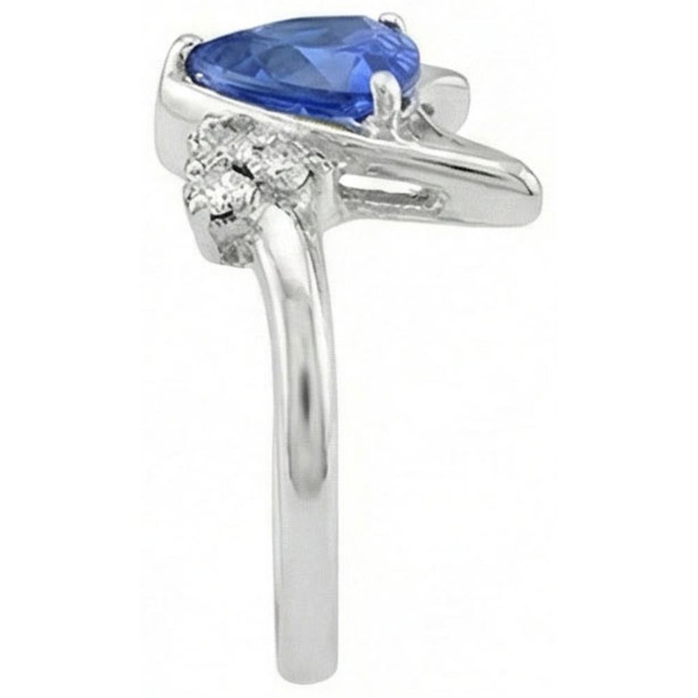Anello con zaffiro di Ceylon fantasia da 1,75 carati e diamante con taglio trilioni di gemme