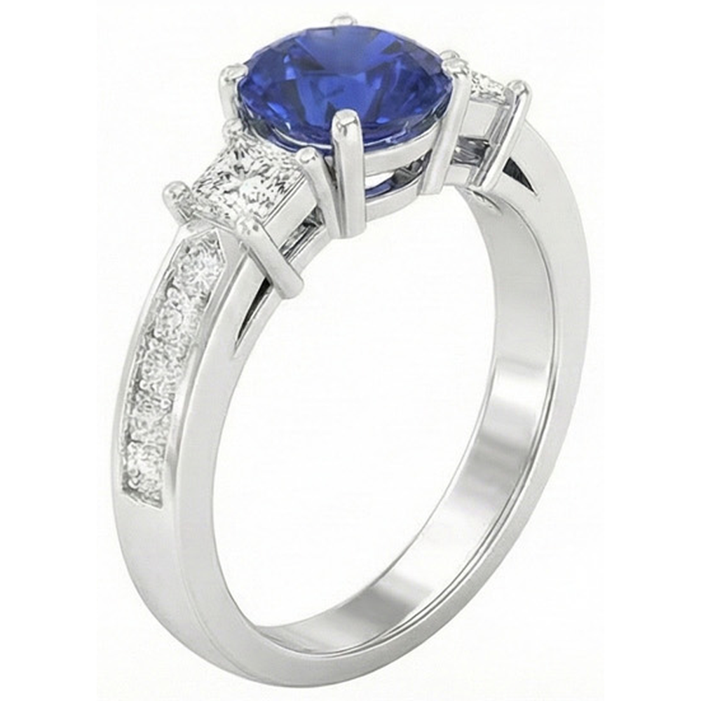 vero round diamante 3.50carati anello vista dall'alto