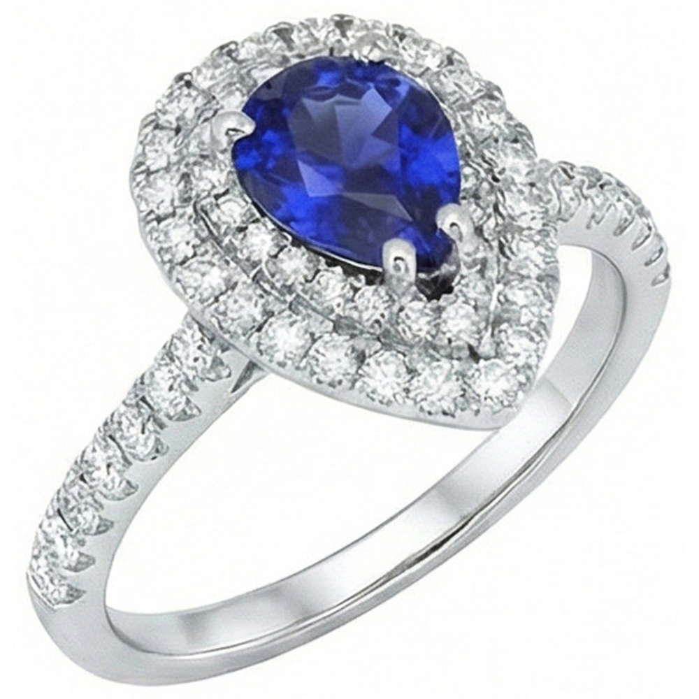 vero pear diamante 4carati anello angolo laterale