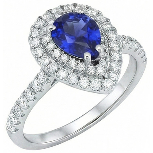 vero pear diamante 4carati anello angolo laterale