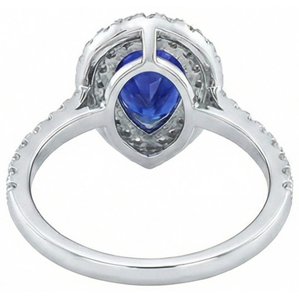 vero pear diamante 4carati anello su bianco