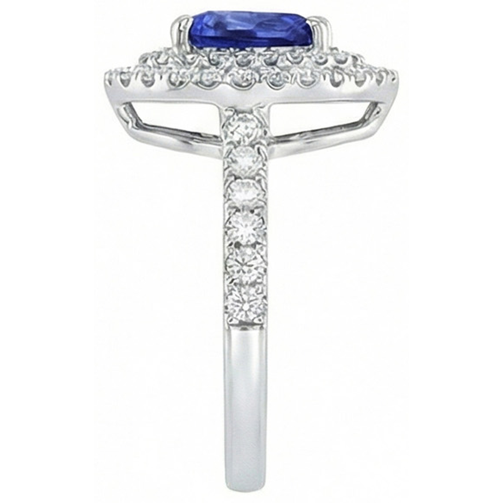 vero pear diamante 4carati anello vista di profilo
