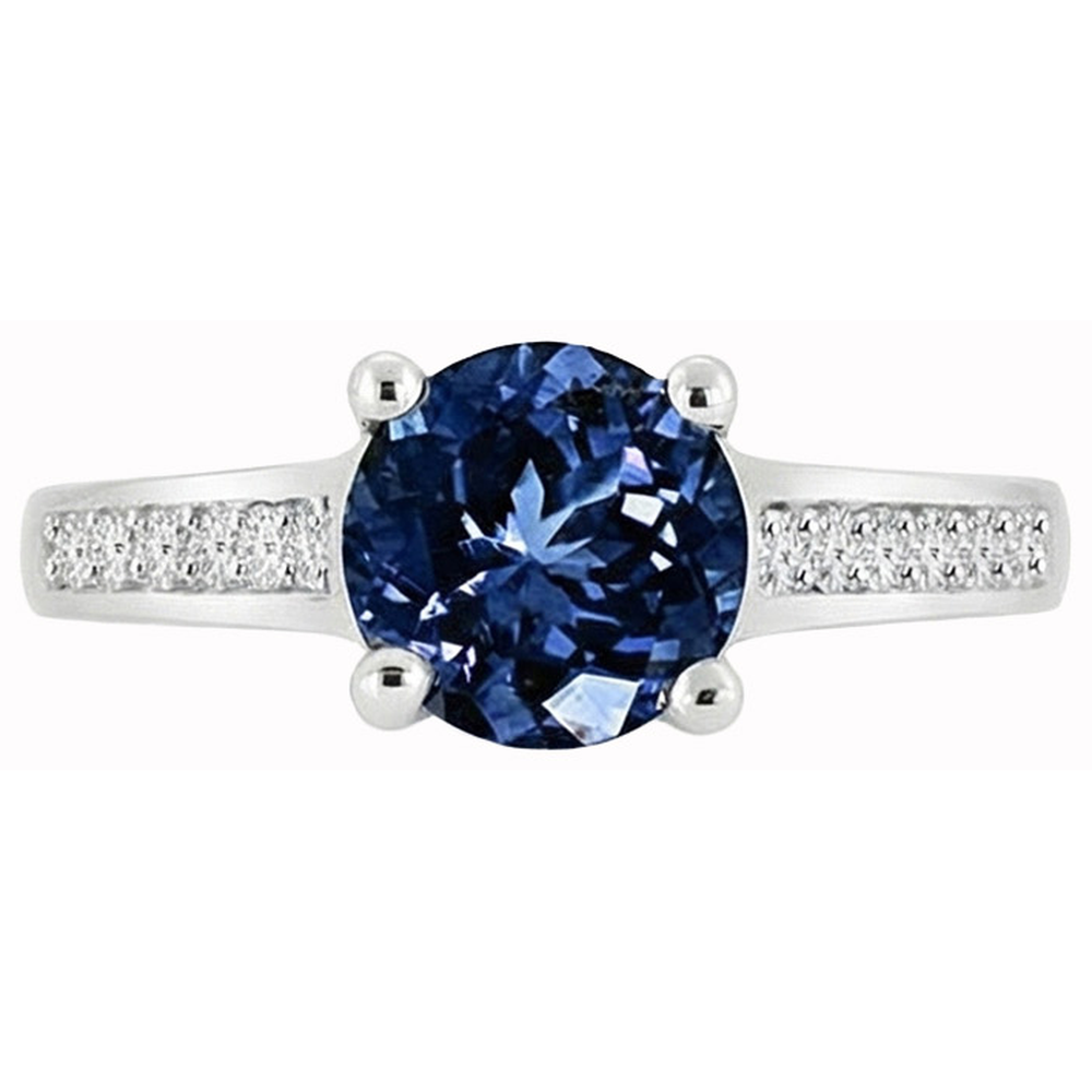 vero round diamante 2.80carati anello angolo laterale