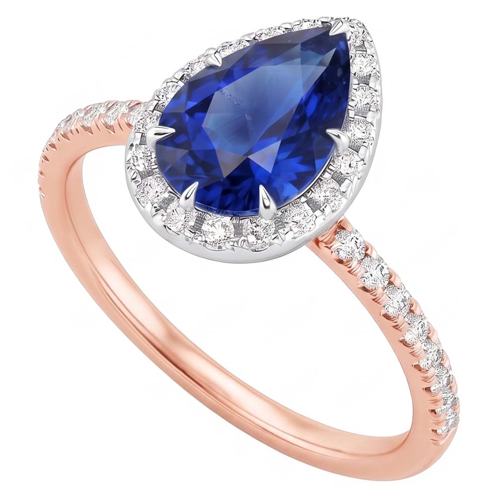 Anello con zaffiro e diamanti