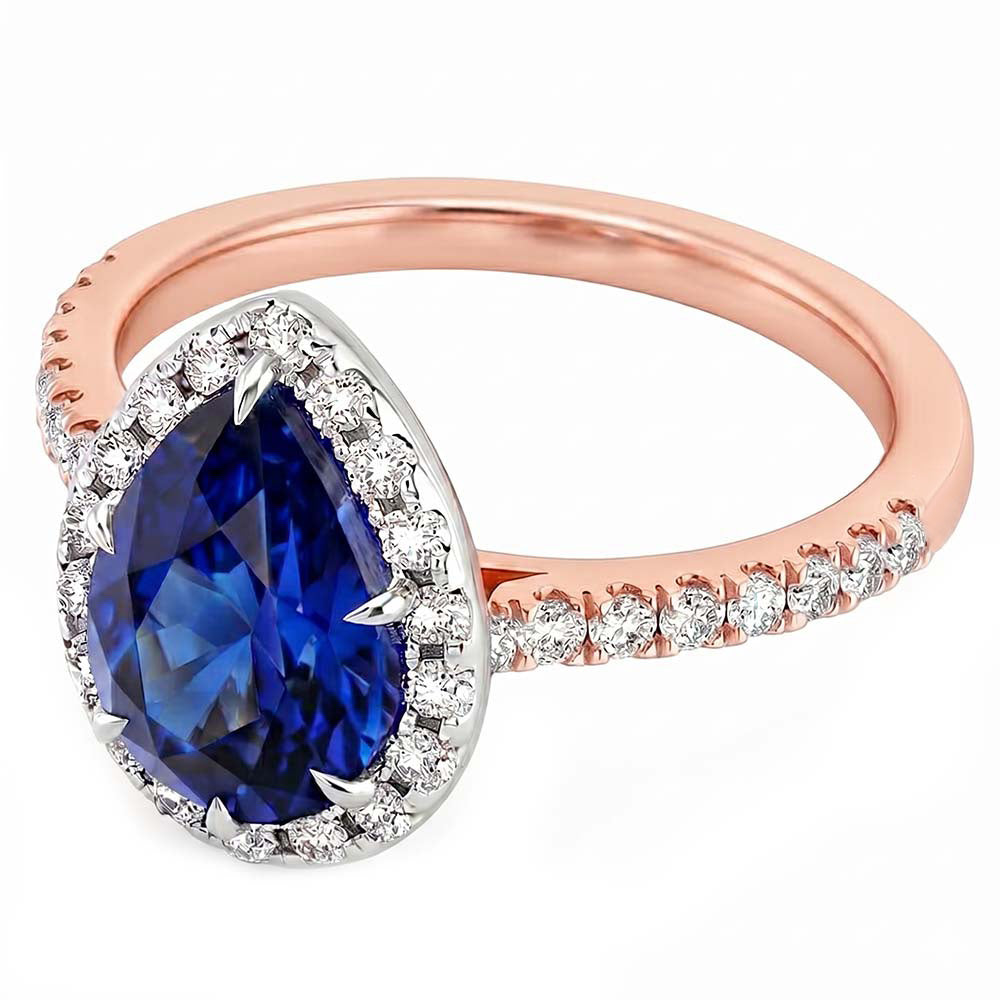 Anello con zaffiro e diamanti