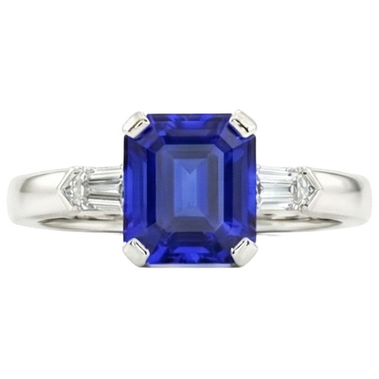 vero baguette diamante 1.75carati anello angolo laterale