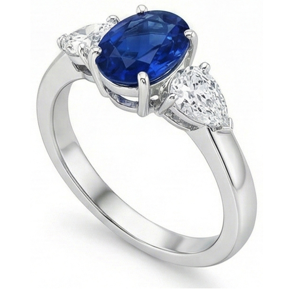 vero oval diamante 3.50carati anello dettaglio ravvicinato