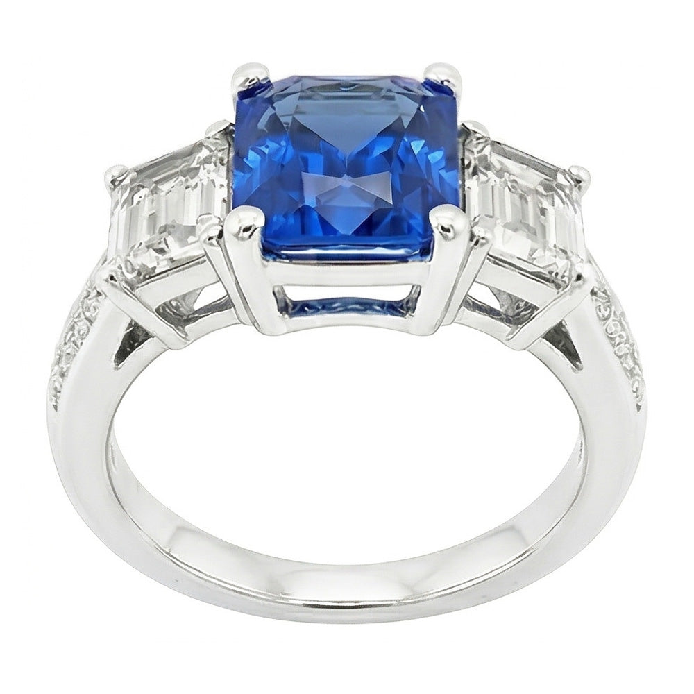 vero round diamante 4.50carati anello vista di profilo