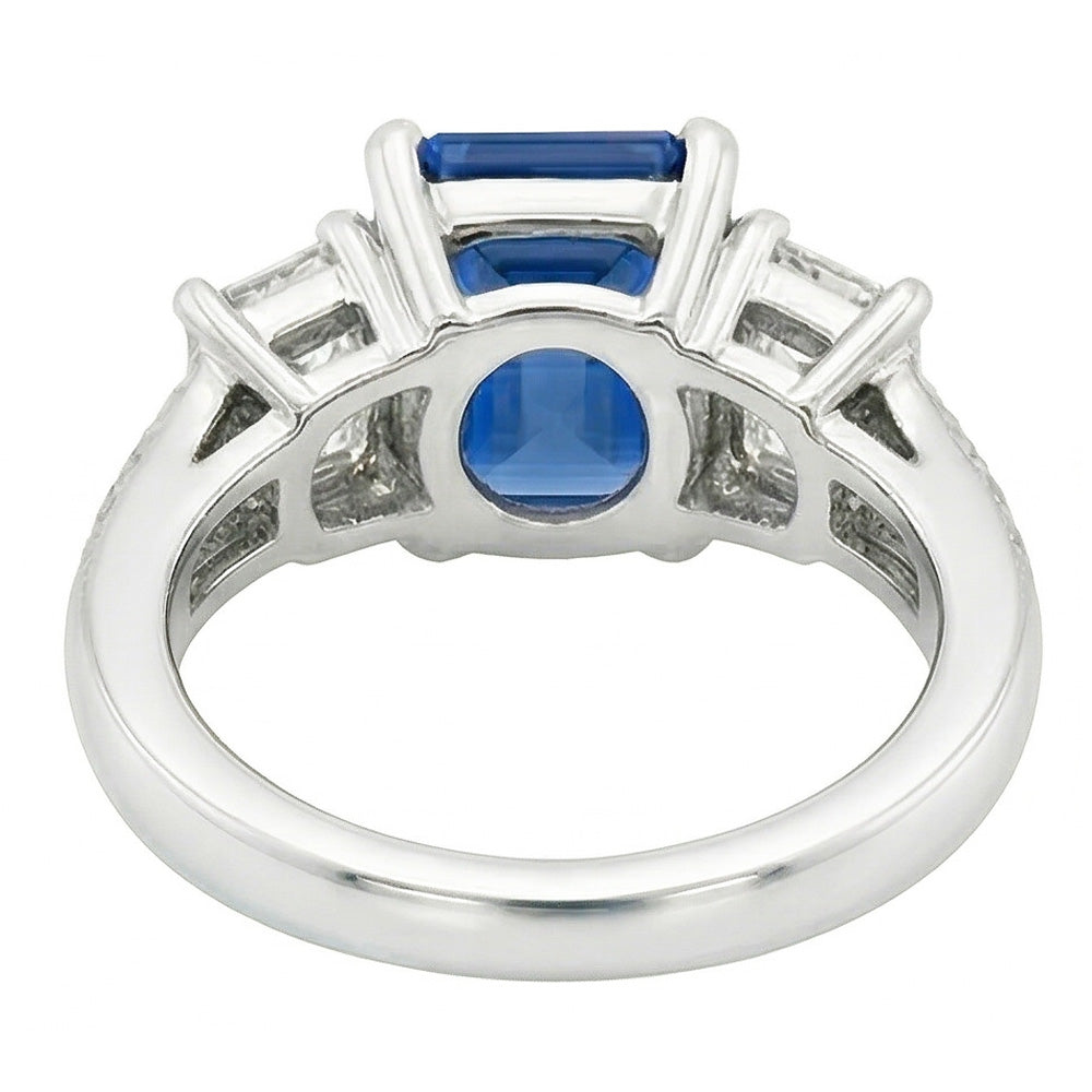 vero round diamante 4.50carati anello su bianco