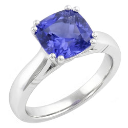 Anello cuscino solitario zaffiro di Ceylon 2 carati gioielli a doppia punta