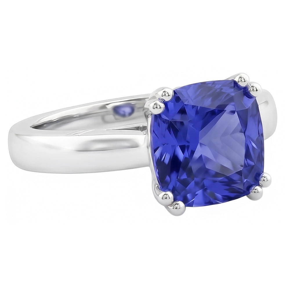 Anello cuscino solitario zaffiro di Ceylon 2 carati gioielli a doppia punta