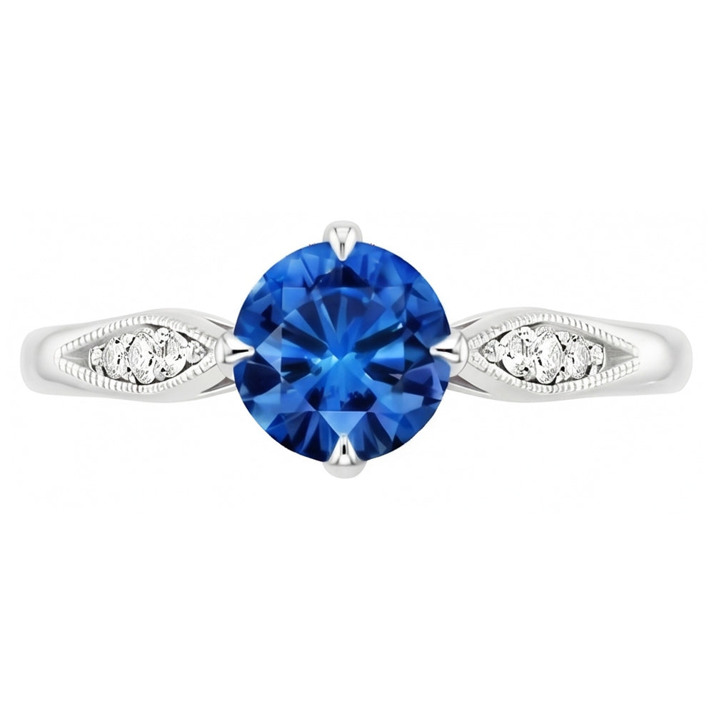 vero round diamante 2.40carati anello vista dall'alto