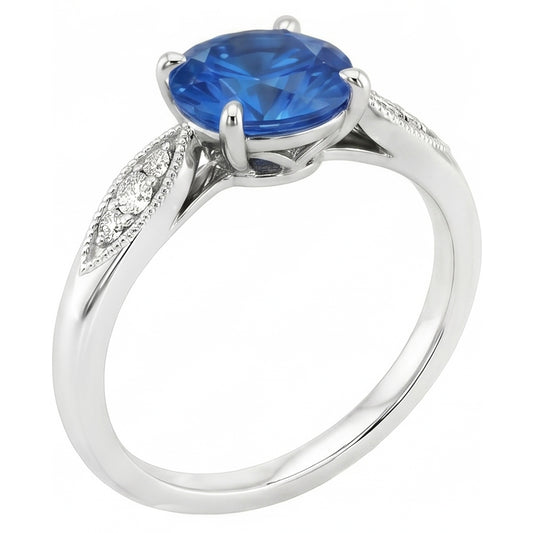 vero round diamante 2.40carati anello angolo laterale