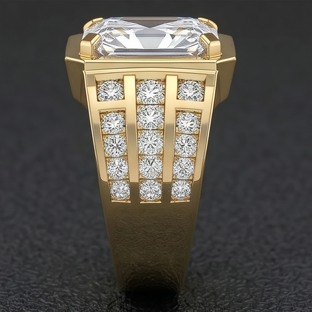 Anello da Uomo 10K White Gold – Brillante Radiant 10 carati
