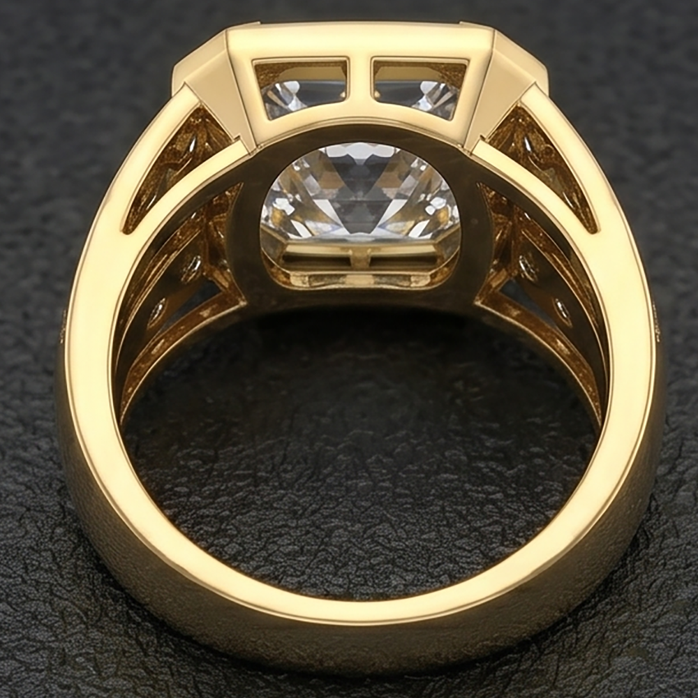 Anello da Uomo 10K White Gold – Brillante Radiant 10 carati