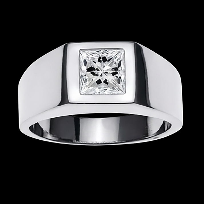 Anello da Uomo con Diamante Taglio Principessa