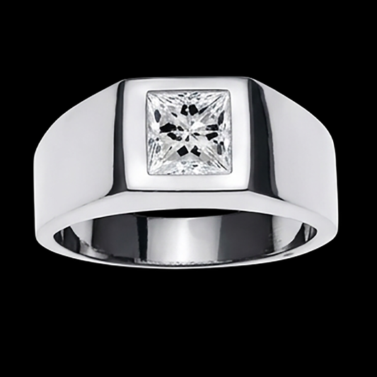 Anello da Uomo con Diamante Taglio Principessa