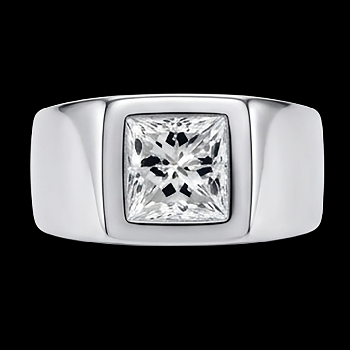 Anello da Uomo con Diamante Taglio Principessa