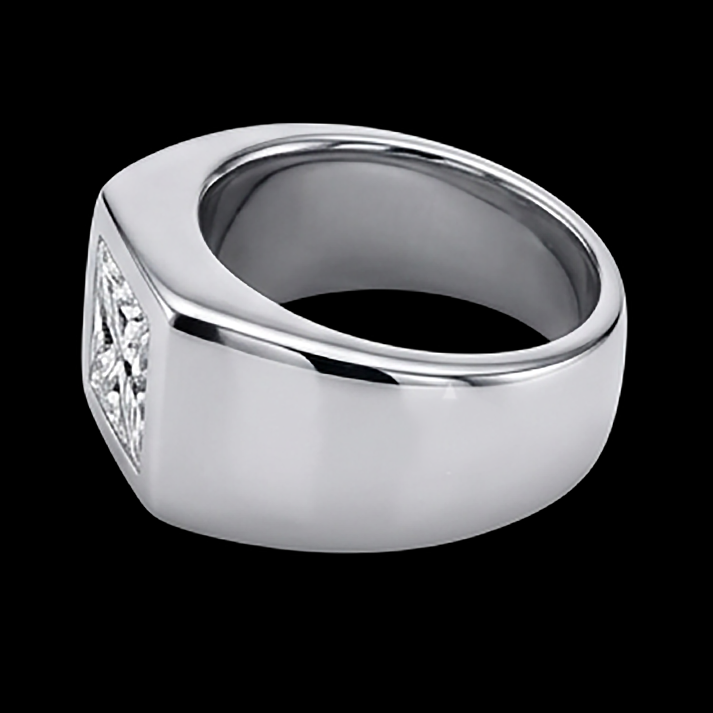 Anello da Uomo con Diamante Taglio Principessa