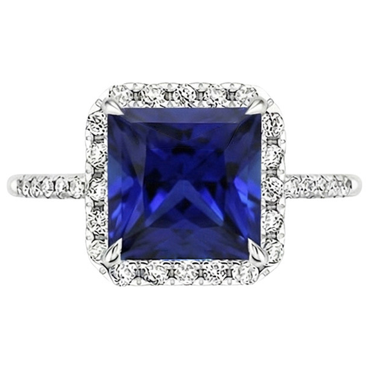 vero round diamante 5.50carati anello vista di profilo