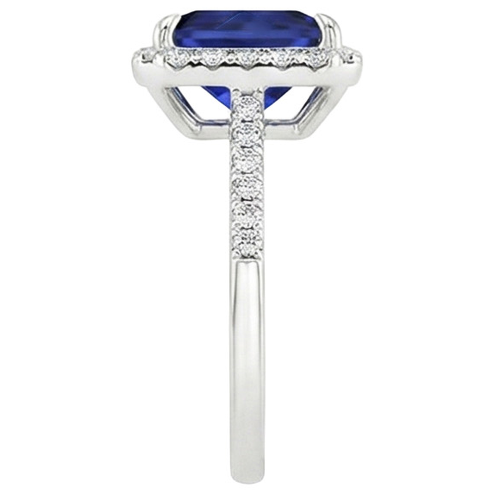 vero round diamante 5.50carati anello su bianco