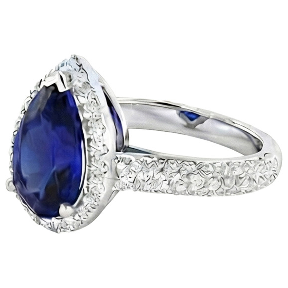 vero round diamante 4carati anello vista di profilo