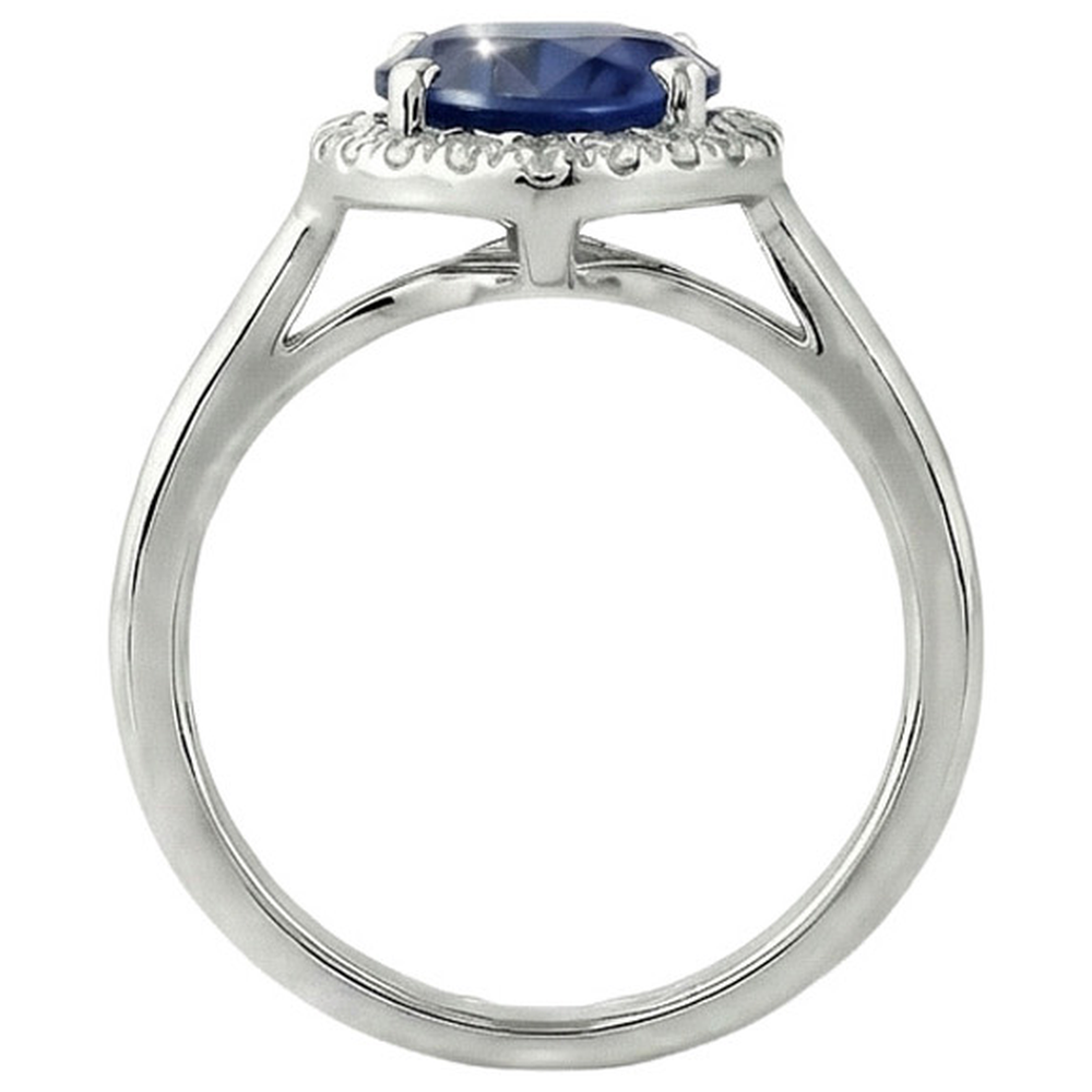 vero round diamante 2.50carati anello vista di profilo