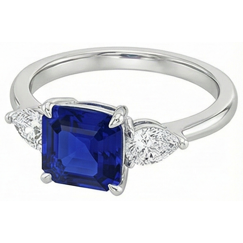 vero cushion diamante 2.75carati anello dettaglio ravvicinato